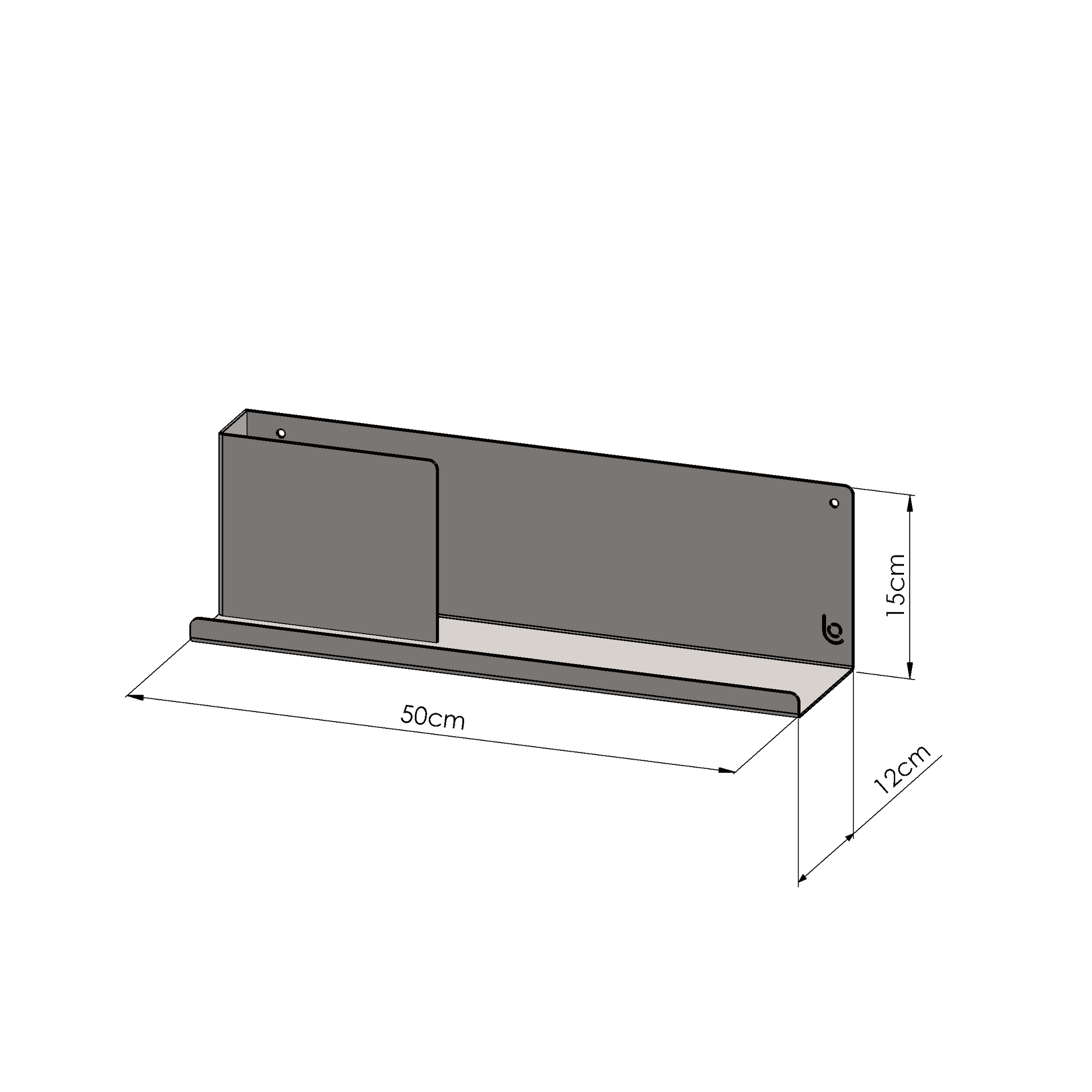 Lofalo BASIC Hanging Bookshelf Minimalist Metal Shelf for Home Office or Teen Room