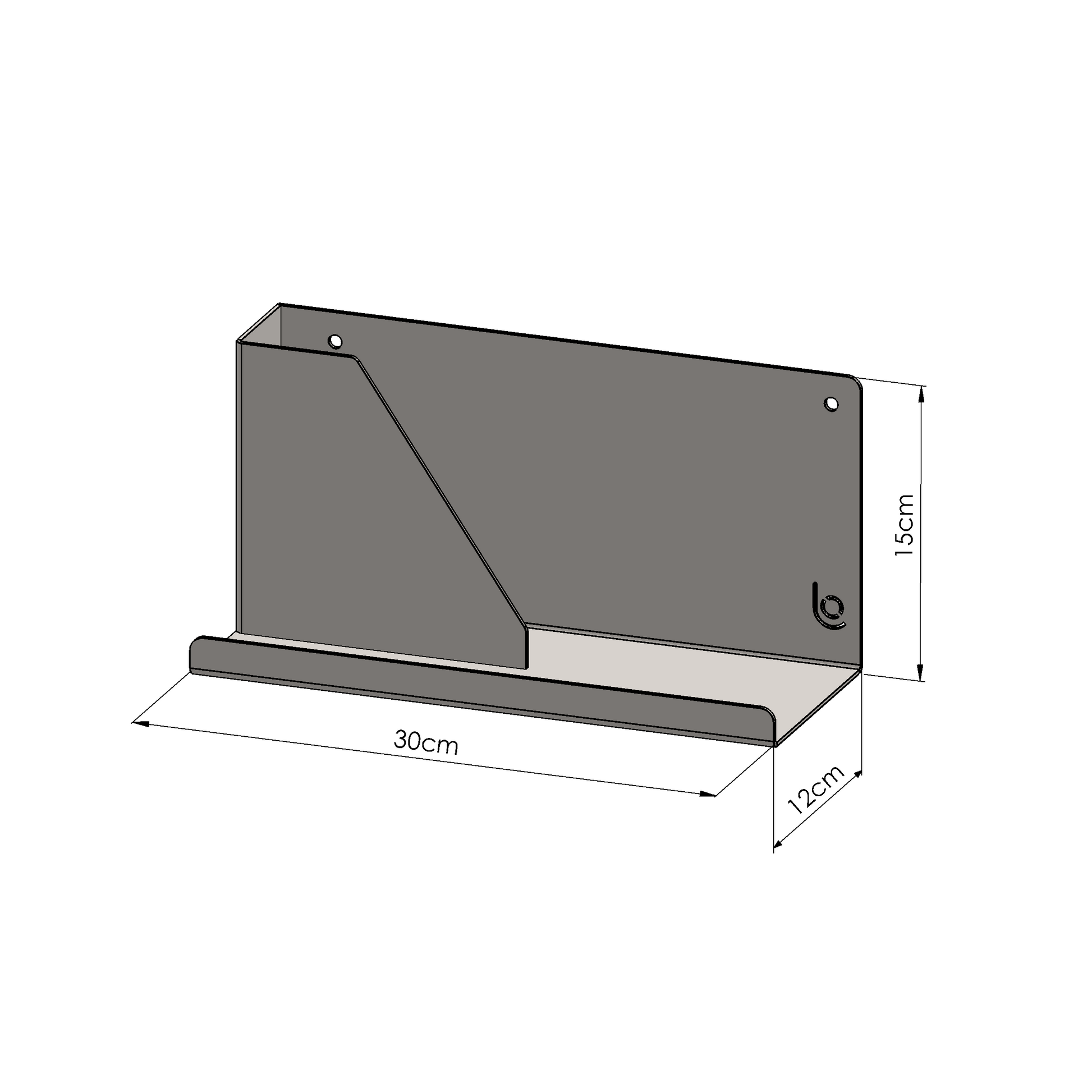 Lofalo BASIC Hanging Bookshelf Minimalist Metal Shelf for Home Office or Teen Room