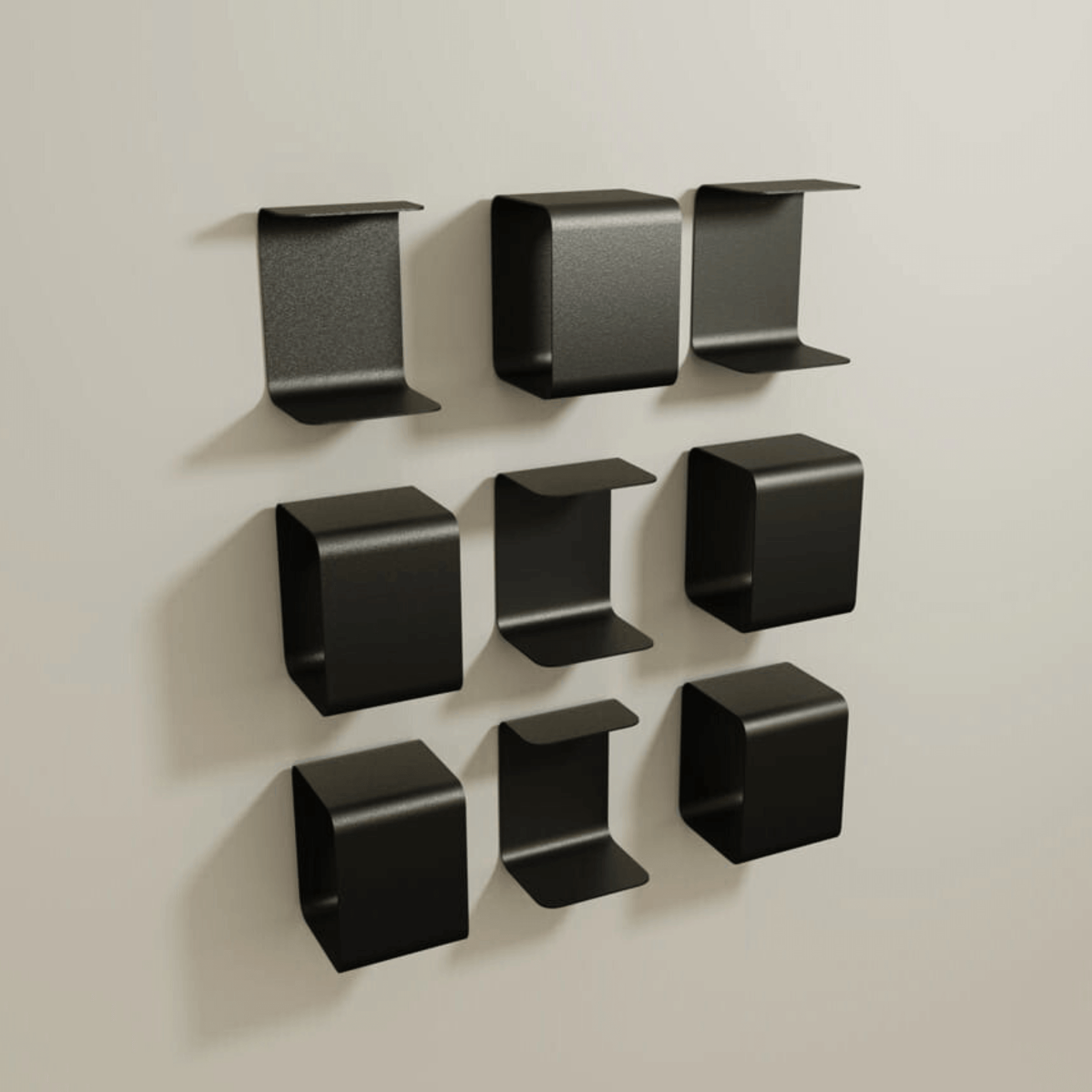 Lofalo BASIC Wall Shelf 9-Module Grid Minimalist Metal Wall Organizer