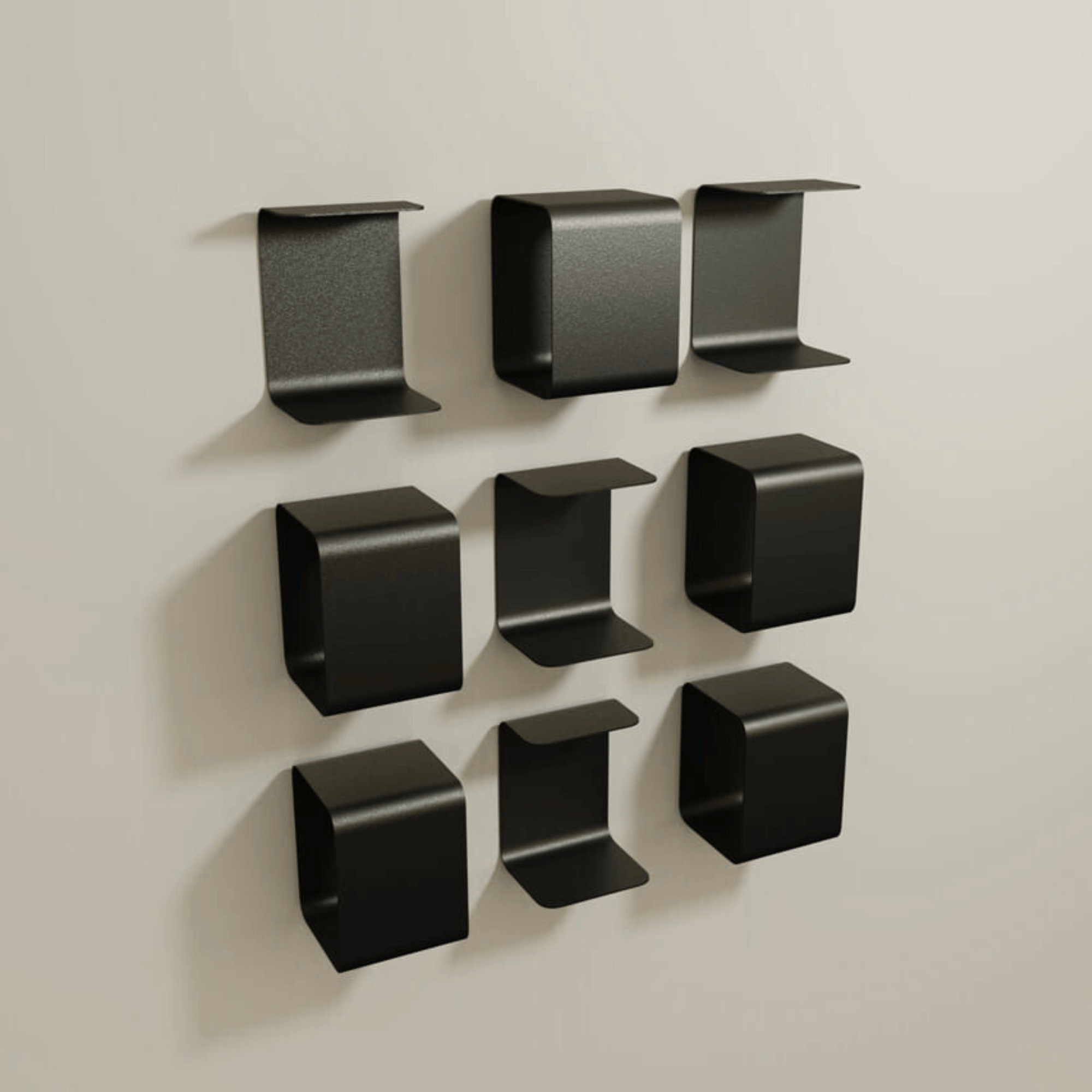 Lofalo BASIC Wall Shelf 9-Module Grid Minimalist Metal Wall Organizer