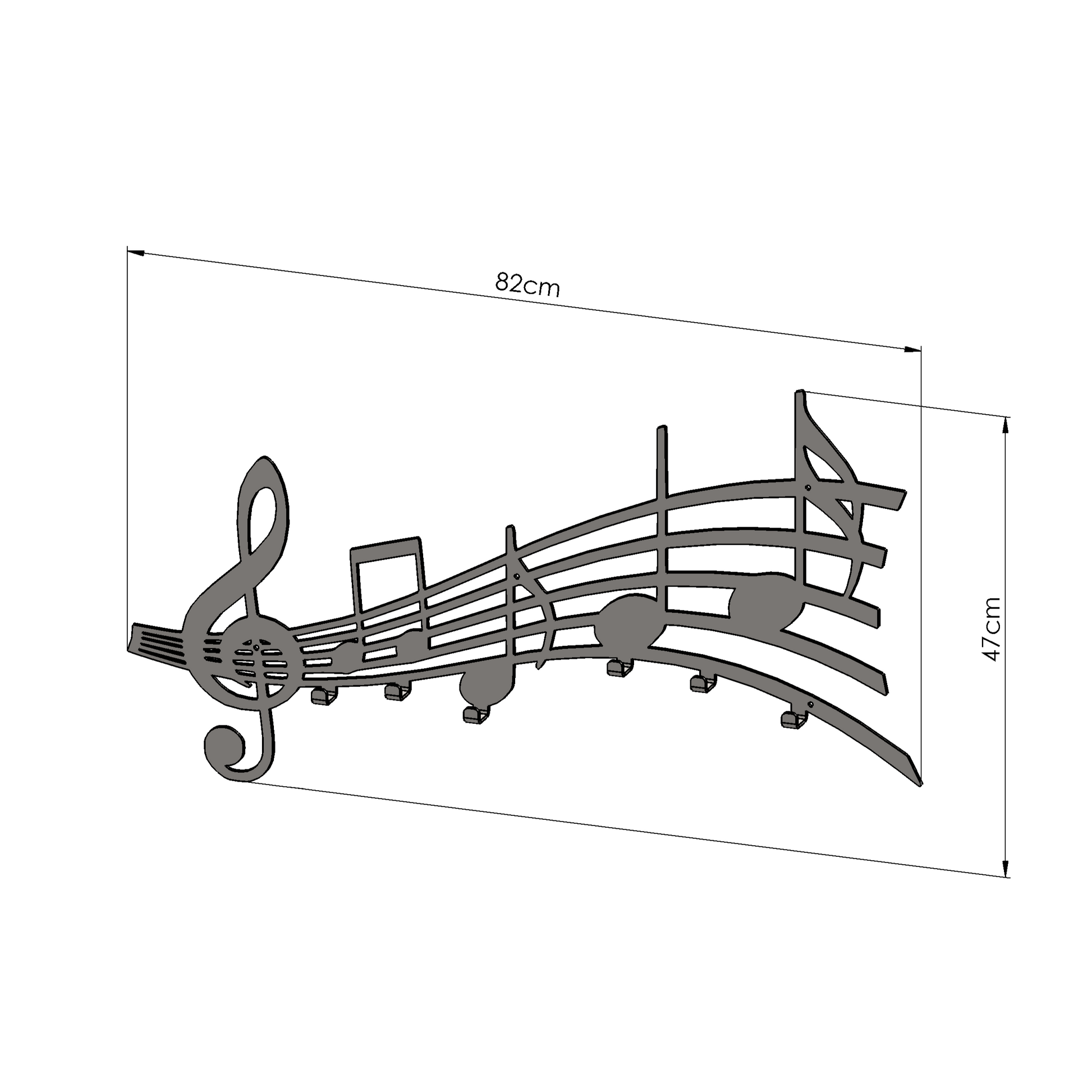 
Lofalo Melody Black Metal Wall Hook Minimalist Decorative Wall Hook
