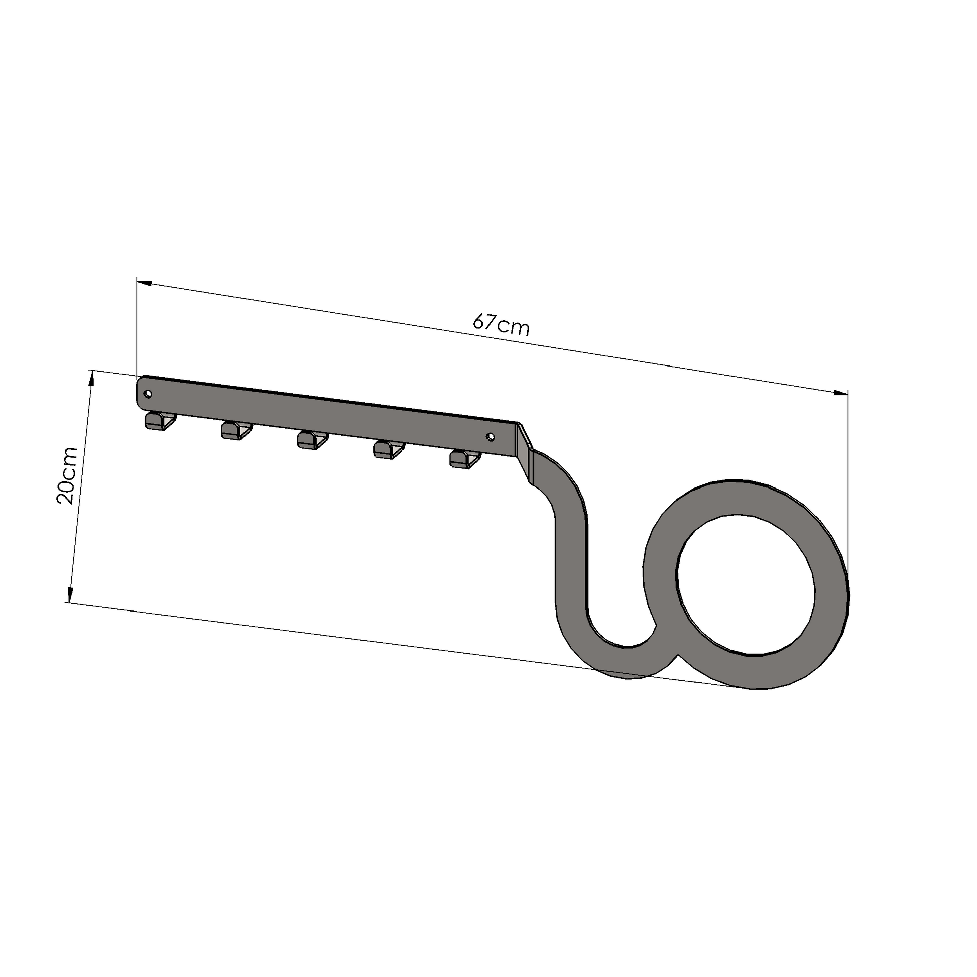 Lofalo BASIC Black Metal Wall Hook Minimalist Hook for Hallway, Kitchen or Bathroom