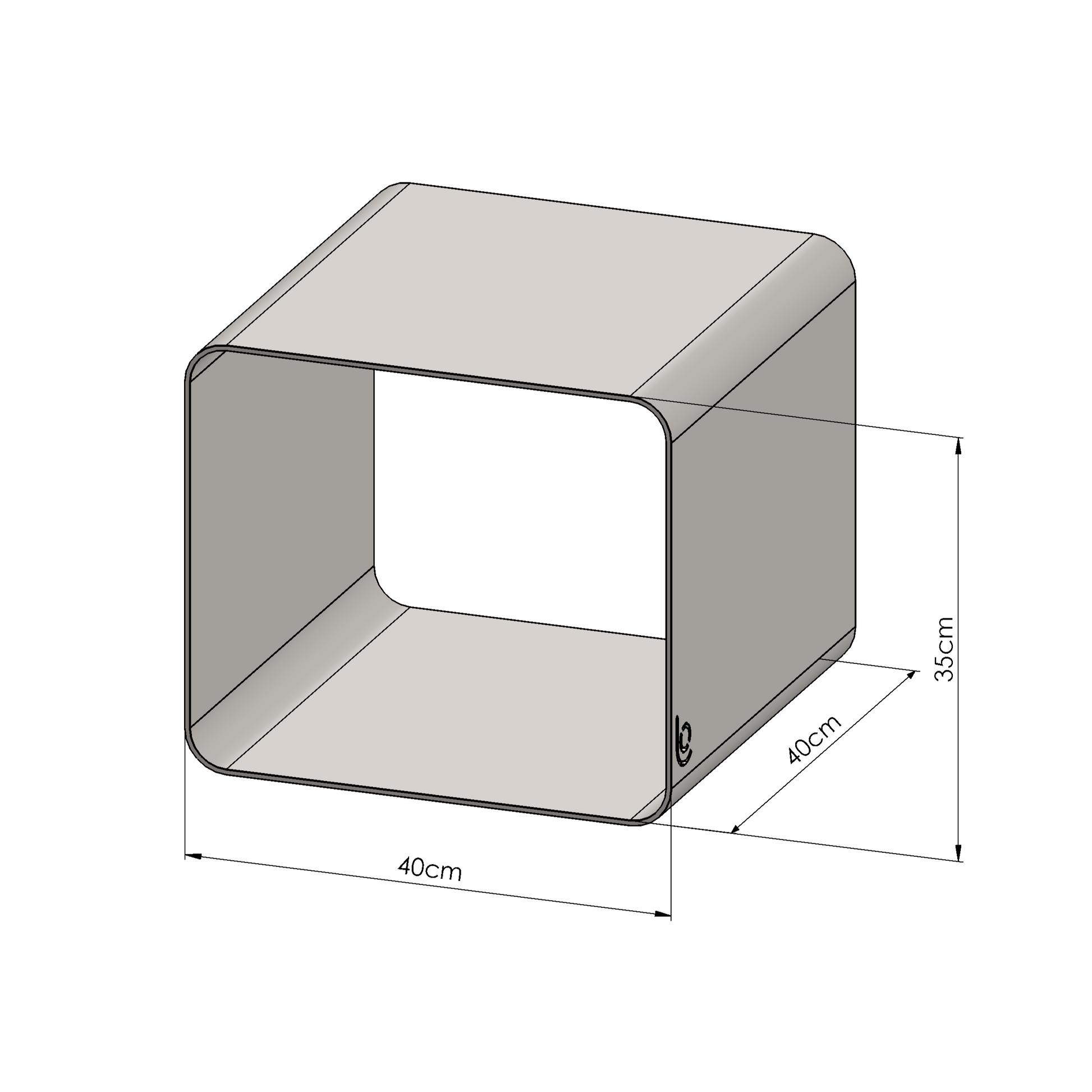 Lofalo Compact Module Metal Seat Minimalist Metal Bench or Pouf for Modern Interiors