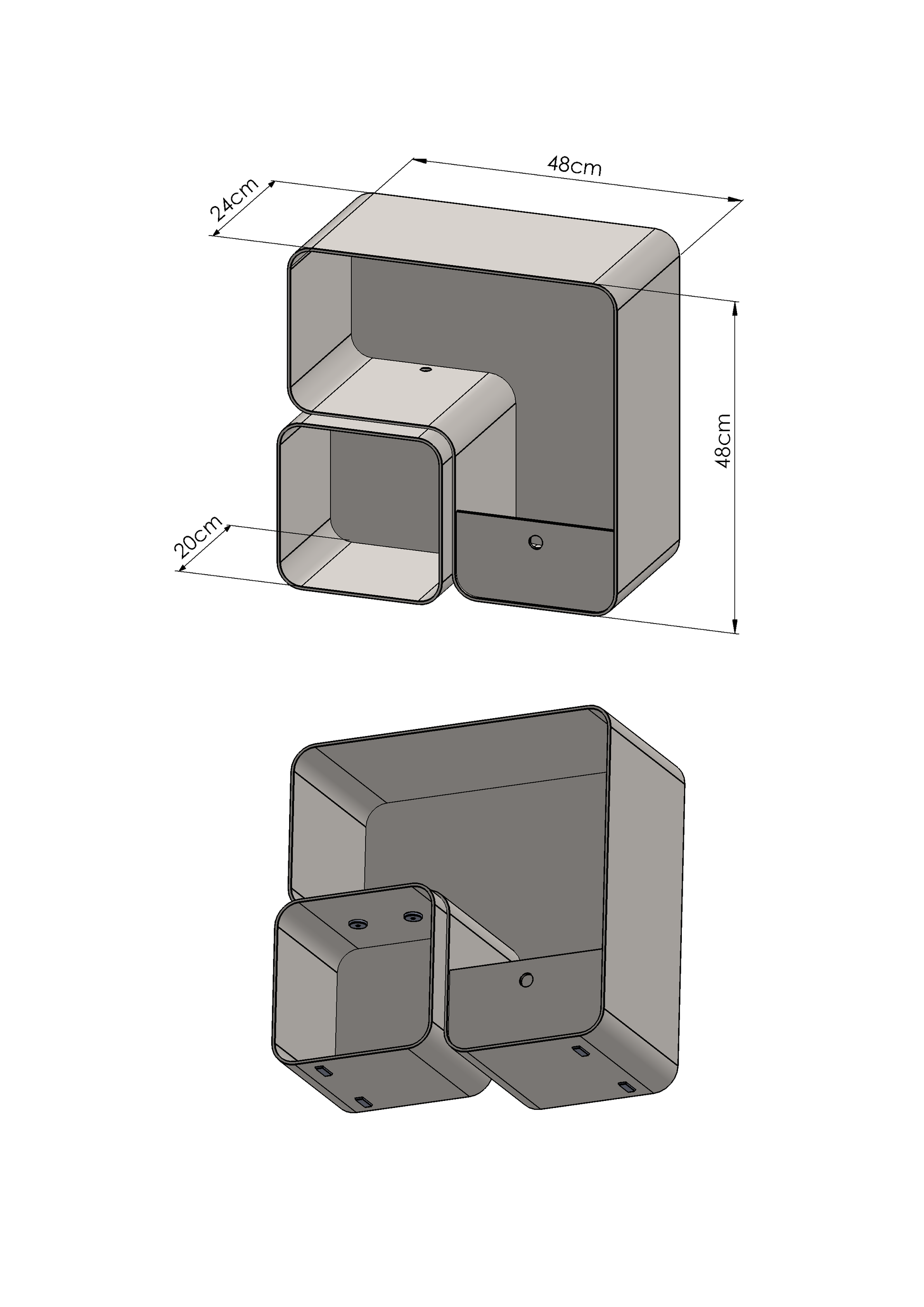 The Lofalo Double Rounded Metal Module Shop Ethically Made High-end steel furniture at LOFALO