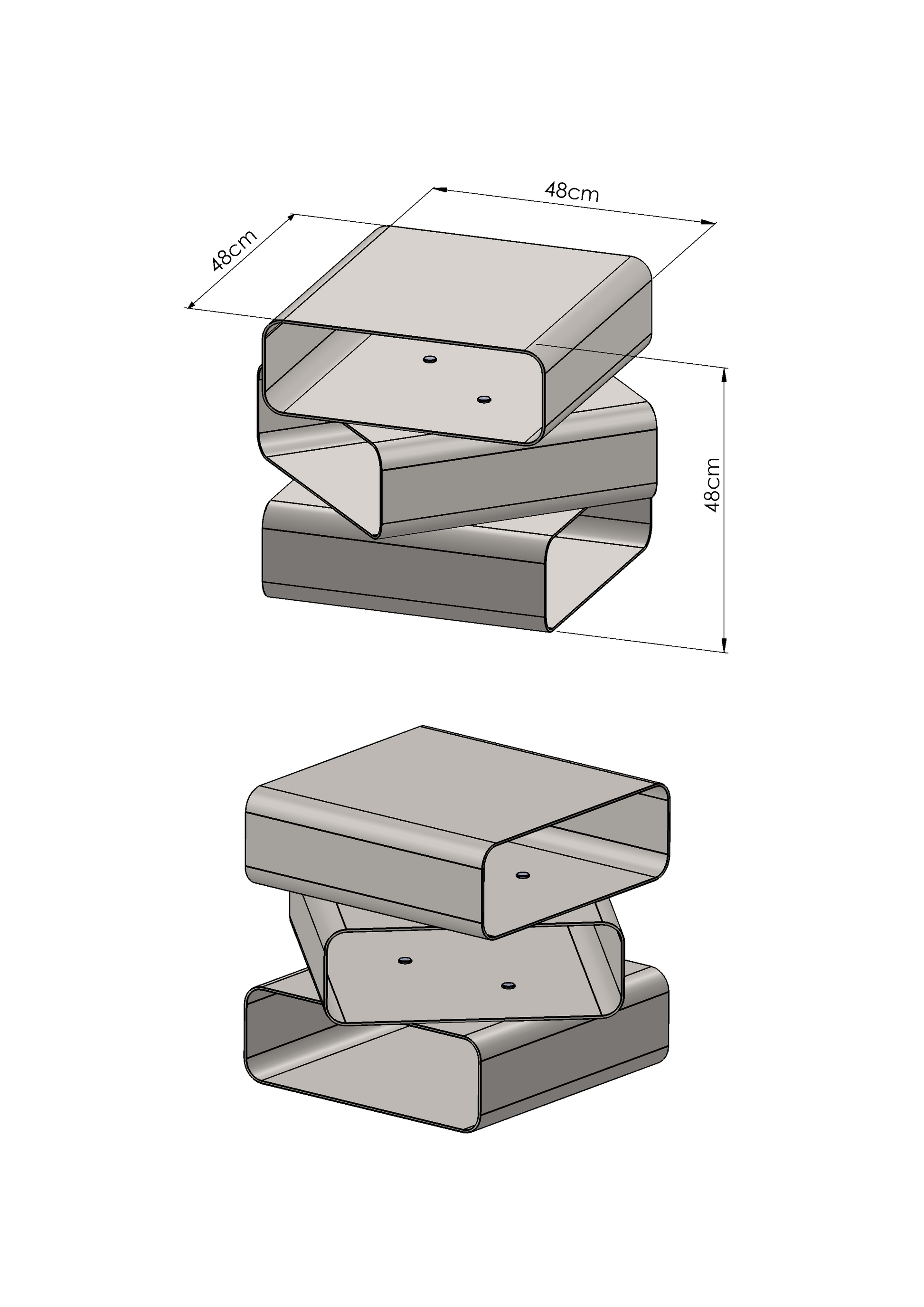 Lofalo Sculptural Table Metal Module Shop High-end steel furniture at LOFALO