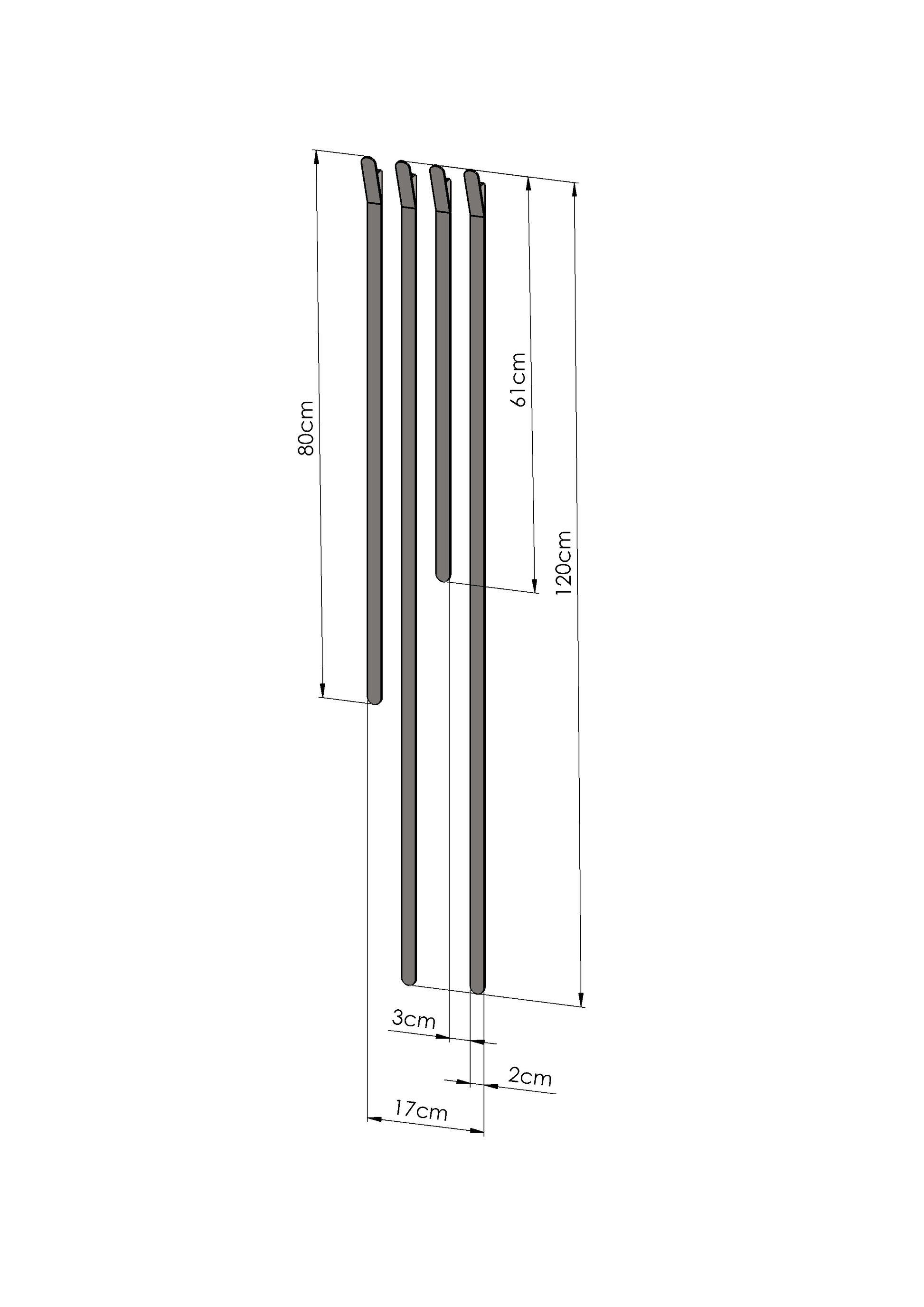 Crafted from bent steel with a durable finish, the Slatted Wall Hook adds a striking, minimalist accent while keeping essentials neatly organized. 