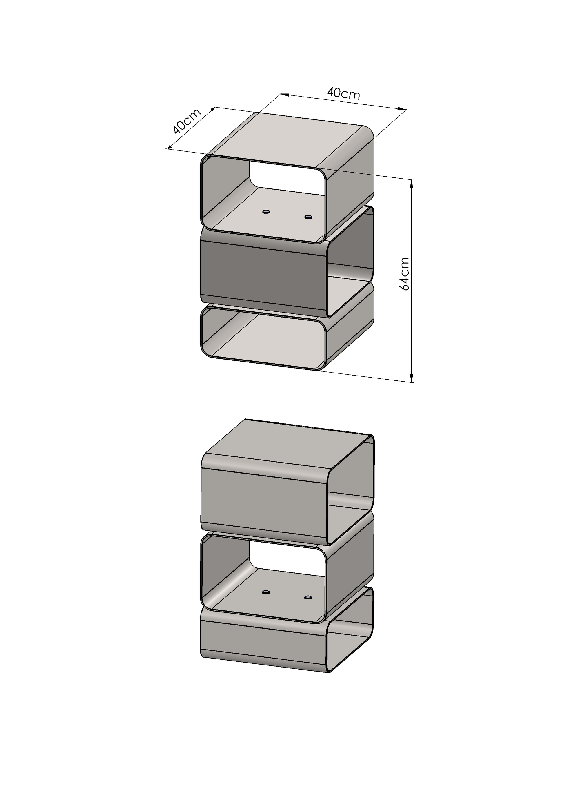 The Lofalo Triple Metal Module Table  Shop High-end designer furniture at LOFALO