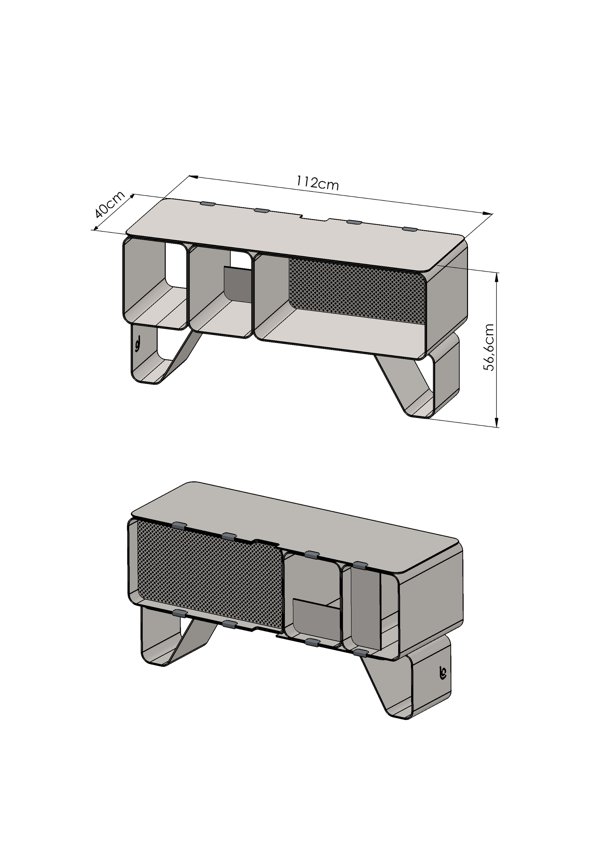 The Lofalo Two-Tone Metal Module Shop high-end designer furniture at LOFALO